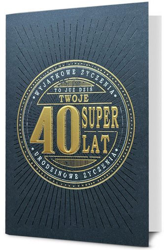 Karnet B6 HM-200 40 urodziny czarno złote HM-200-2993