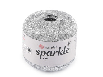Pletací příze Sparkle s lurexem 25 g - 1 ks - 1 (1300) stříbrná