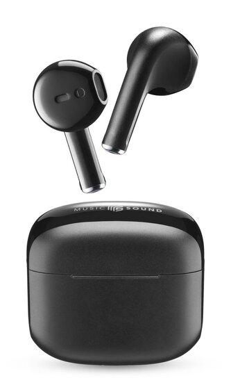 Music Sound TWS bezdrátová pecková sluchátka Swag, černá