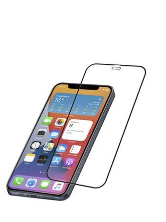 Cellularline Ochranné tvrzené sklo pro celý displej CAPSULE pro Apple iPhone 12/12 Pro, černé