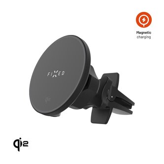 Fixed Držák s bezdrátovým nabíjením MagRound 2, podpora MagSafe, 15W, Qi2, černý