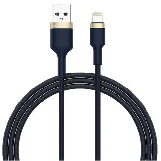 GoGEN USB-A Lightning, 1m, opletený, modrý kabel