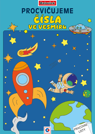 Omalovánka A4 - Procvičujeme čísla - Ve vesmíru