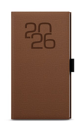 Týdenní diář 2026 - Jakub - Fabric - kapesní - hnědá