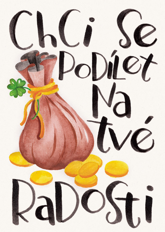 Přáníčko BeBechy - A6 - bílé - Měšec Přáníčko BeBechy - A6 - bílé - Měšec