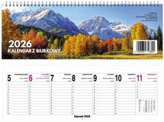 Kalendarz 2026 Biurkowy Tygodniowy 29x10cm