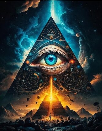 NORIMPEX Diamantové malování Jasnozřivé oko v pyramidě 30x40cm