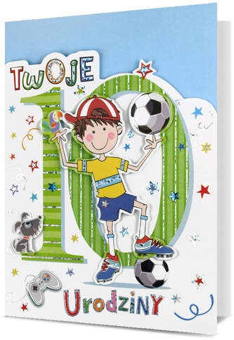 Karnet B6 HM-200 10 Urodziny, chłopiec, piłka HM-200-2858