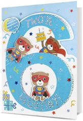 Karnet B6 HM-200 6 Urodziny, chłopiec, miś HM-200-2854