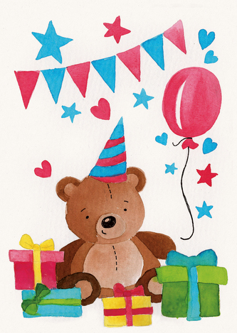 Přáníčko BeBechy - A6 - bílé - Méďa Přáníčko BeBechy - A6 - bílé - Méďa