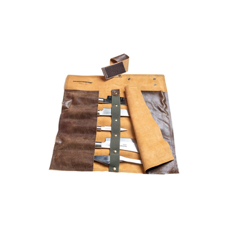 Kožené rolovací pouzdro na nože Feuermeister - světle hnědé