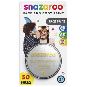 Snazaroo barva na obličej metalická 18 ml- stříbrná na blistru