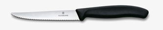 nůž 11cm, STEAK a PIZZA, vlnkovaný, černý, VICTORINOX