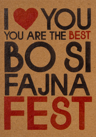 Přáníčko BeBechy - A6 - recyklovaný papír - Si fajna