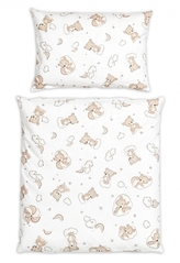 Povlečení do postýlky, bavlna, 2D,, Malý Medvídek - bílá s potiskem, 135x100cm; 135x100