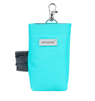 Pouzdro na sáčky na psí exkrementy RUMBA tyrkysová 6x2x11 cm