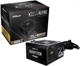 ASRock zdroj 650W Challenger CL-650G 80Plus GOLD, ATX3.1, ventilátor 120mm ASRock zdroj 650W Challenger CL-650G 80Plus GOLD, ATX3.1, ventilátor 120mm