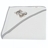 Osuška s kapucí a oušky Vlček, 80x80 cm - šedý