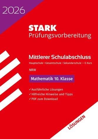 STARK Lösungen zu Mathematik E-Kurs - Mittlerer Schulabschluss (MSA) 2026 NRW Hauptschule/Gesamtschule/Sekundarschule - Prüfungs