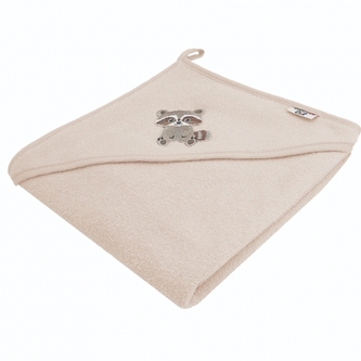 Osuška s kapucí a oušky Mýval, 80x80 cm - béžový