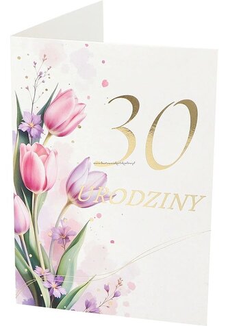 Karnet B6 30 Urodziny, kwiaty RU-011