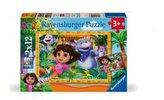 Puzzle dla dzieci 2D: Dora poznaje świat 2x12el