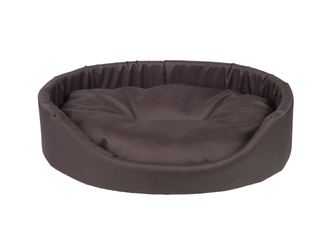 Pelíšek pro psa oválný BASIK hnědá velikost XS 40x32x12 cm