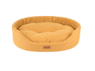 Pelíšek pro psa oválný MONTEGO mustard/hořčicová velikost XL 72x63x16 cm