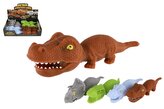 Dinosaurus plněný pískem 180g mačkací antistresový silikon 18cm 4 barvy v sáčku 12ks v boxu