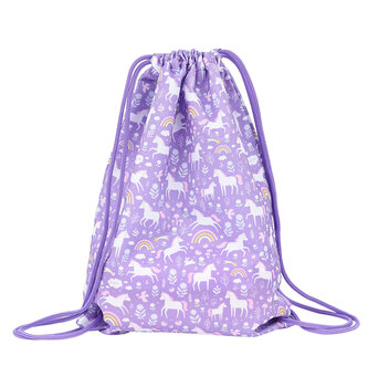 A Little Lovely Company - dětský sportovní pytel - jednorožci a duha