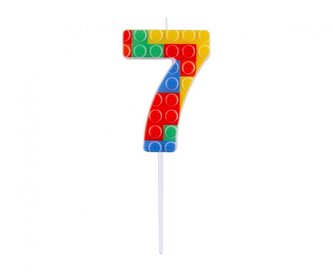 Dortová svíčka - číslo "7" Bloky 10,5 cm