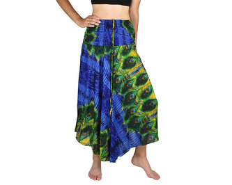 Sukně NAJWA, modrá, paví pera