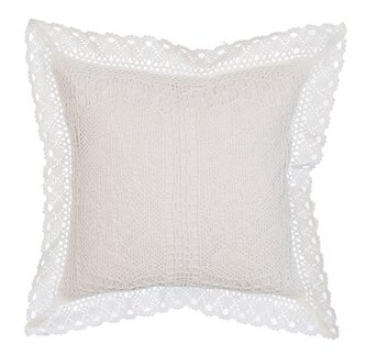 Polštář AZURA bílá krajkový vzor 40x40 cm Mybesthome