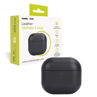 Mobile Origin Leather Case, black - AirPods 4