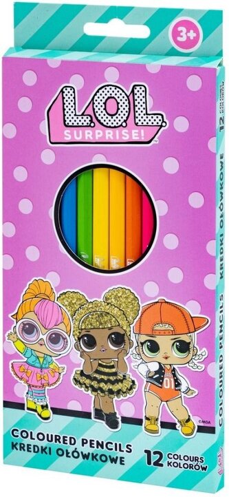 ASTRA Trojhranné pastelky 12ks L.O.L. Surprise