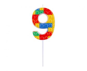 Dortová svíčka - číslo "9" Bloky 10,5 cm