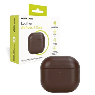 Mobile Origin Leather Case, brown - AirPods 4