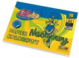 Papier kolorowy A5 samoprzylep 10 kartek neon