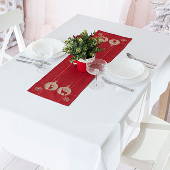 Vánoční ubrus - běhoun na stůl RENIFER červená 24x85 cm Mybesthome