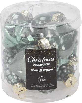 KOMPLET 12 BOMBEK SZKLANA ZIELONE