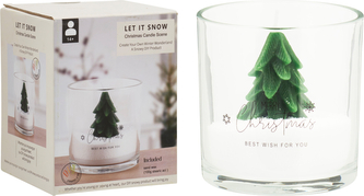 ŚWIECA CHOINKA W SZKLE 10X10CM