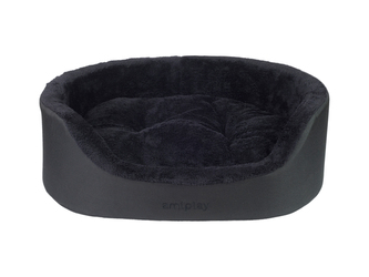 Pelíšek pro psa oválný ASPEINA černá velikost M 57x48x23 cm