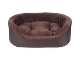 Pelíšek pro psa oválný ASPEINA hnědá velikost M 57x48x23 cm