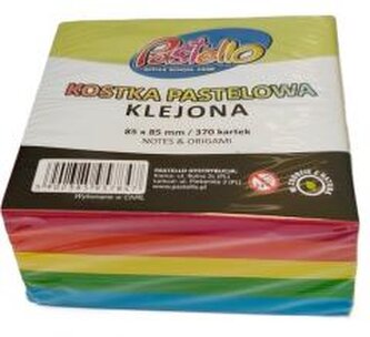 Kostka klejona 85x85mm 370 kartek kolorowa