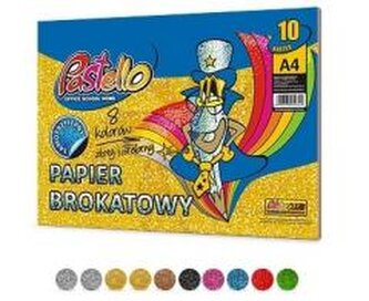 Papier brokat A4 samoprzylepny 10 kartek 8 kolorów