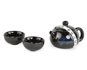 Keramická čajová souprava - Tmavě hnědá var. B