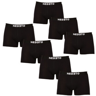 7PACK pánské boxerky Nedeto černé (7NB001b) 5XL