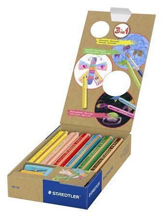 Barevné pastelky "Noris Junior", 6 barev, 3v1, STAEDTLER 140 C6
