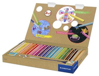Barevné pastelky "Noris Junior", 18 barev, 3v1, STAEDTLER 140 C18