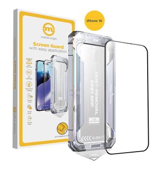 Mobile Origin Yellow Screen Guard with easy application, iPhone 16